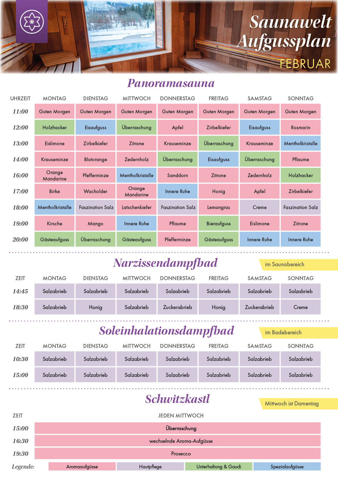 Aufgussplan Februar